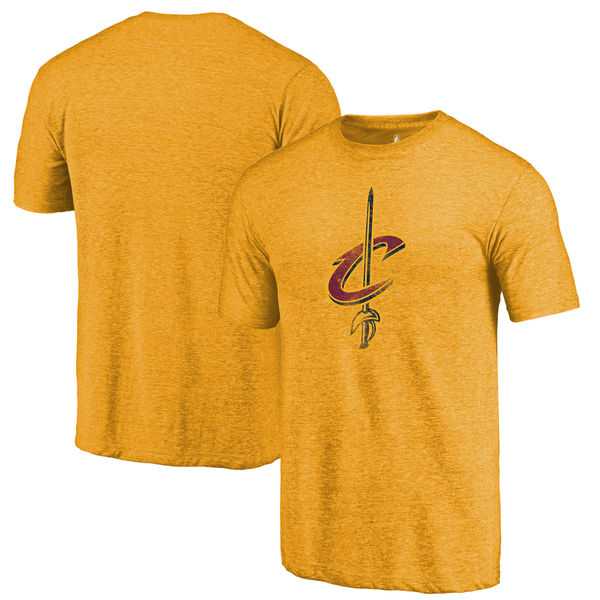 Cleveland Cavaliers Gold Distressed Logo Fanatics Branded Tri-Blend T-Shirt,We sell and wholesale Cleveland Cavaliers Gold Distressed Logo Fanatics Branded Tri-Blend T-Shirt on line form chian!